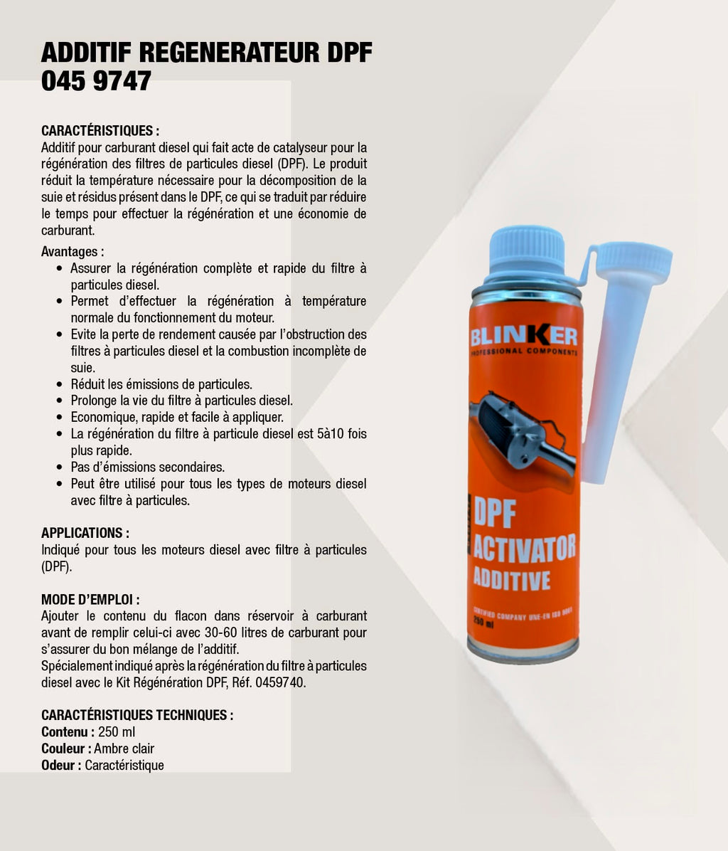 BLINKER  Pack 3 Produits Aditif Activateur DPF Regénérateur FAP